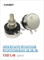 LA42DWQ-22 1K 2K 5K 10K 20K 50K 100K 200K 22mm Diameter Pots Rotary Potentiometer Converter Governor Inverter Resistance Switch
