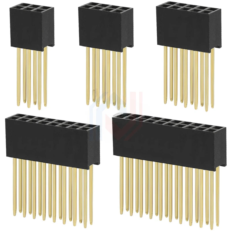 2.54mm Single Double Row Female Socket 1X5/6/8/10/15/16/40 2X3/4/20/18/40 Long Pins PC104 11mm PCB Board Pin Header For Arduino