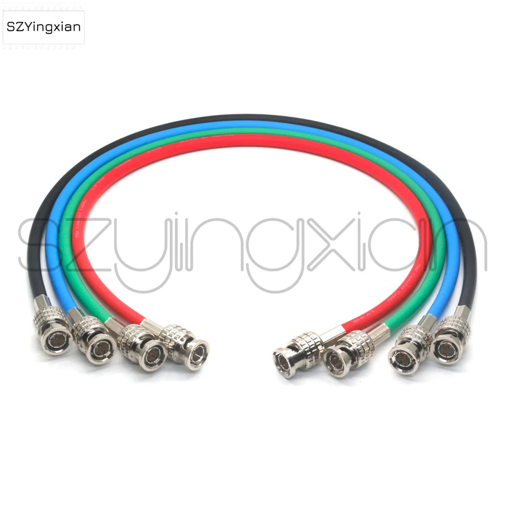 Ultra soft Video Cable, SDI thin Cable, camera monitor SDI Video signal Transmission Line BNC to BNC Yellow Green Black Color