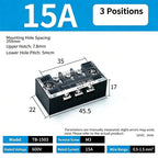 1Pc Dual Row Screw Terminal Block TB1503-TB1520 15A Fixed Wiring Strip Wire Connector