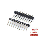 10pcs 2.54 mm Pitch 1x 40 Pin Right Angle Single Row Pin Header Male 90 Degrees Needle Connector 3P/4P/6P/8P/10P/15P/40P 1*40