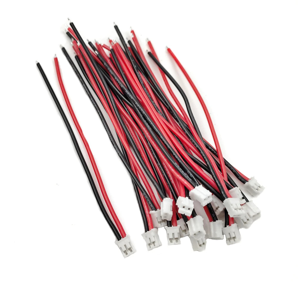 5/10/20 Sets JST PH 2.0mm 2-Pin Connector Kit, 22AWG 10cm Silicone Wire with Micro Female Plug & Straight Male Wafer Pin