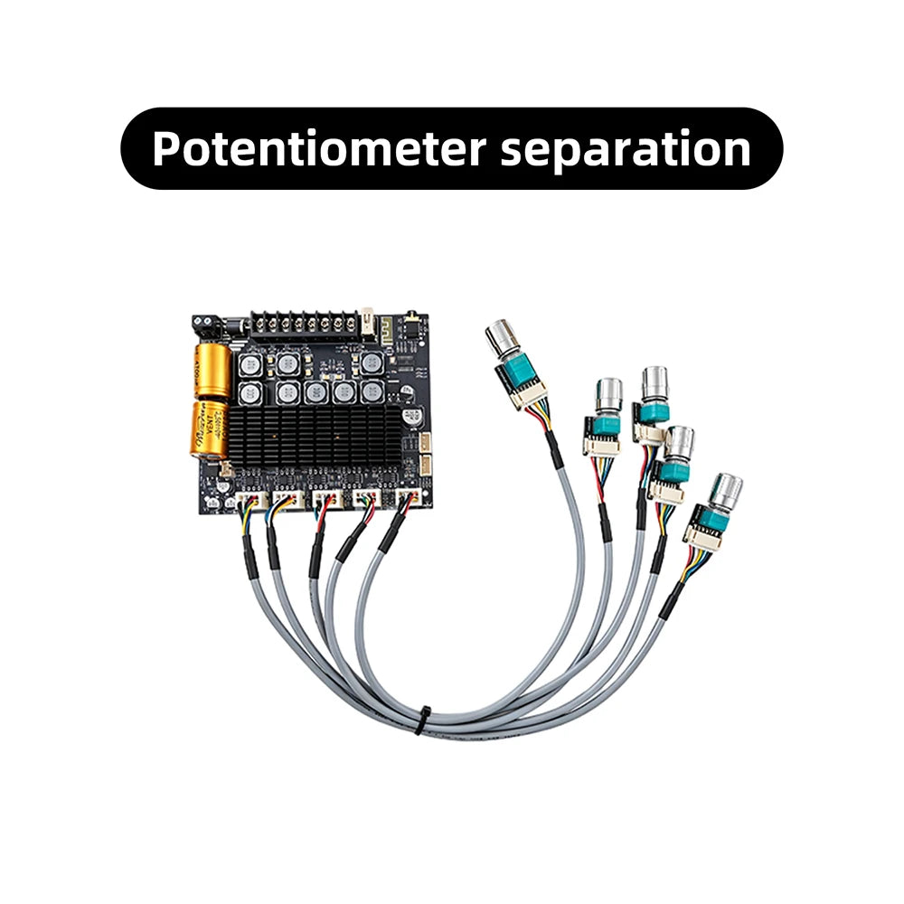 DC12‑24V ZK‑TB22 Audio Amplifier Module 75W+75W+145W+145W 2.2 Channel Bluetooth AUX USB PC Input Treble Bass Adjust