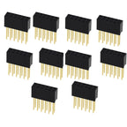 10PCS 2.54mm Pitch Straight Pin Header Male Connector 1x6/1x8/1x10/1x15/1x20/1x40 2x6/2x8/2x10/2x20 Single/Double Row PC