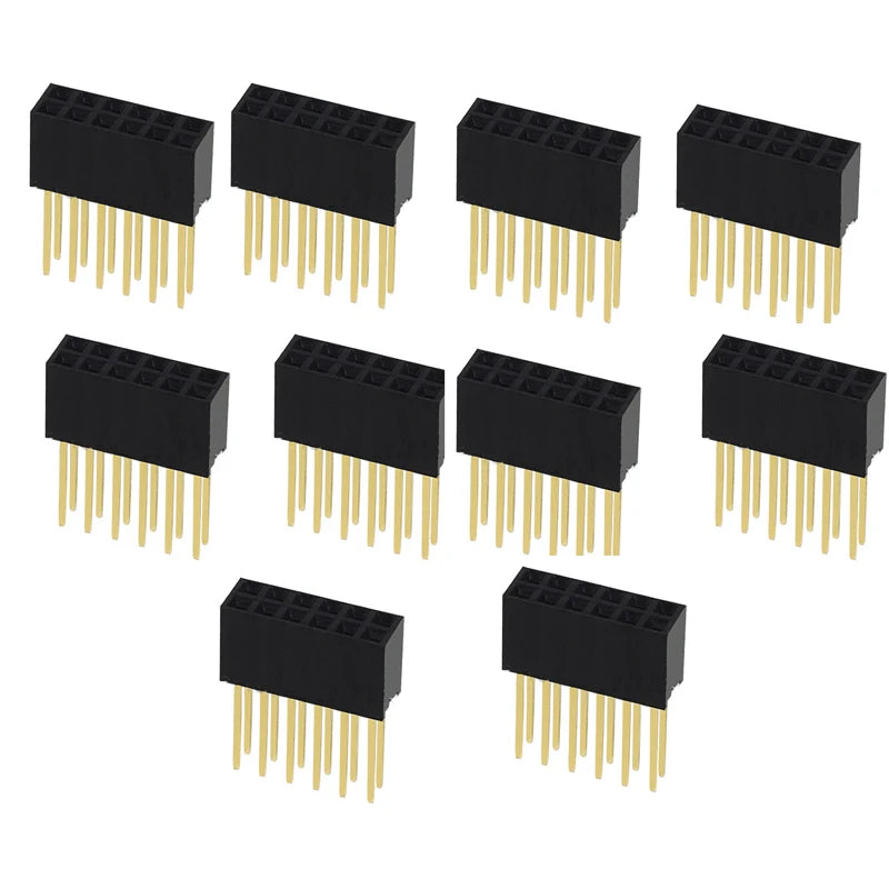 10PCS 2.54mm Pitch Straight Pin Header Male Connector 1x6/1x8/1x10/1x15/1x20/1x40 2x6/2x8/2x10/2x20 Single/Double Row PC