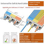 Universal Quick Push-in Electrical Wire Terminal Blocks Splitter Cable Connectors Mounted Junction Box for Home Industrial Use