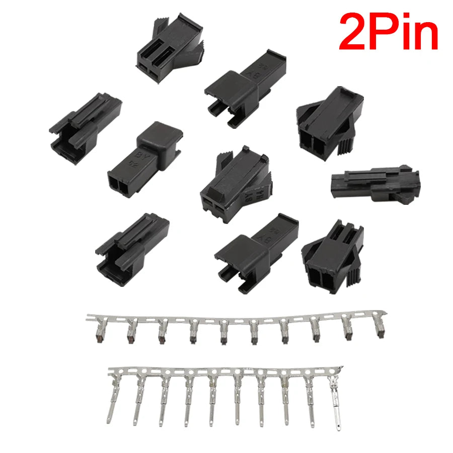 10 Sets JST SM 2.54mm 2/3/4/5/6/7/8Pin Male Female Plug Socket Housing Terminal Connector SM-2P SM-2R JST SM2.54
