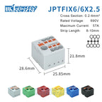 Distribution Block PTFIX 2.5mm² 2/4/6/7/12/13/18/19 Connection Push-in Electric Power Terminal Block Connector Mount on Din Rail