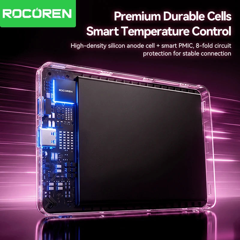 Rocoren 10000mAh Magnetic PowerBank Fast Charging 5000mAh Power Bank Portable Wireless Charger Battery For iPhone 18 17 Pro Max