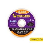 MECHANIC R350 Series Width 1.0-4.0mm Length 1.5m Solder Remove Cord Pure Copper Braid Tin Absorption Belt Single Layer Wick Wire