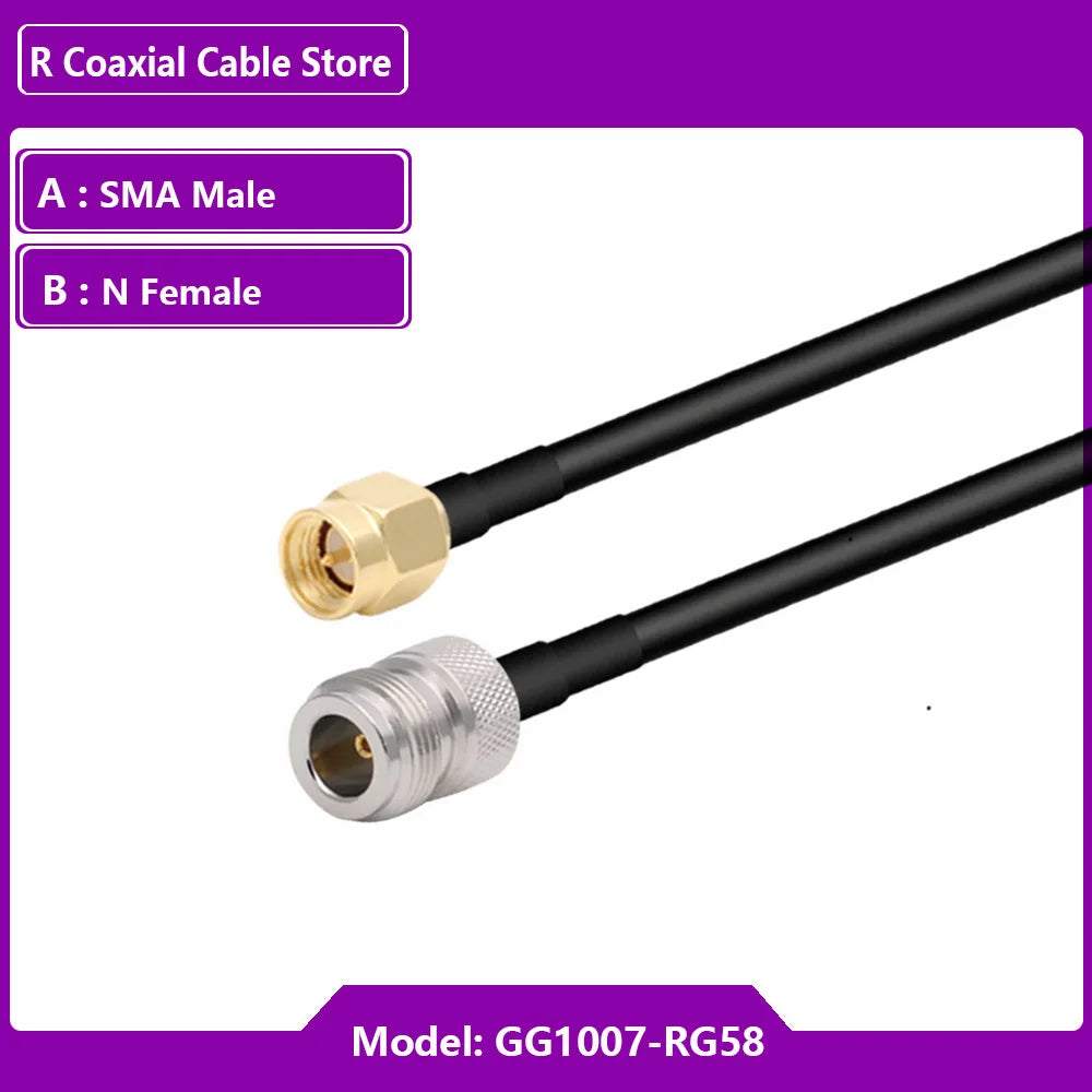 N Type To SMA RP SMA Male Female Connector Crimp for RG58 Cable Extension Jumper Pigtail L16 N To SMA Fast Delivery Brass RF