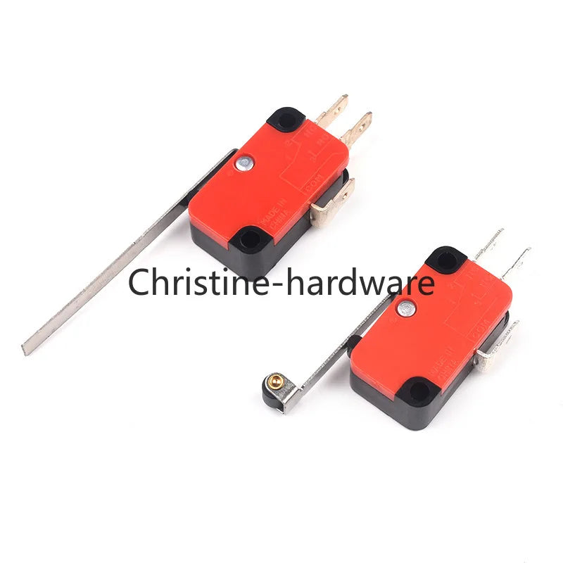 10Pcs Hinge Roller Lever Arm SPDT 1NO 1NC Snap Action Micro Switch,250W ~1500W optional.Lead Limit Switch