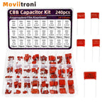 240pcs CBB Capacitor Assortment Kit Metallized Polypropylene Film Capacitors