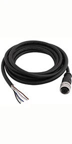 M12 5-Pin Male A-Code Straight Connector Cable, 5M Length, 22 AWG, Molded Ethernet Extension Cord