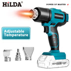 HILDA Cordless Handheld Hot Air Gun With Nozzle For Shrink Wrap PVC Welding Paint Removing DIY Craft Repair For Makita Battery
