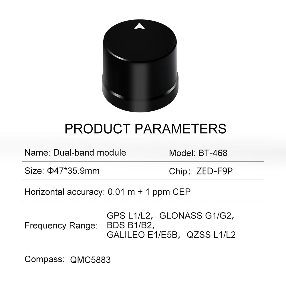Beitian Zed-f9p Um980 Antenna Qmc5883 High Precision Centimeter Level Rtk Gnss Gps Module Bt-468