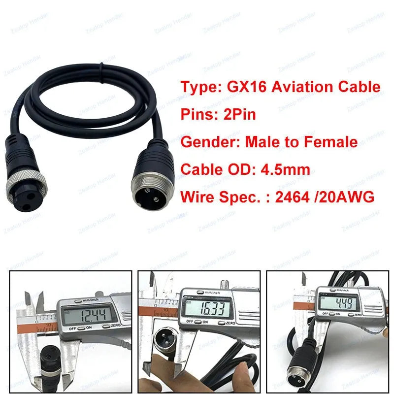 1Pcs GX16 2 3 4 5 6 7 8 10 Pin Male to Female Extension Cable GX-16 Aviation Connector for CCTV Camera Security DVR 1m 2m 5m 10m