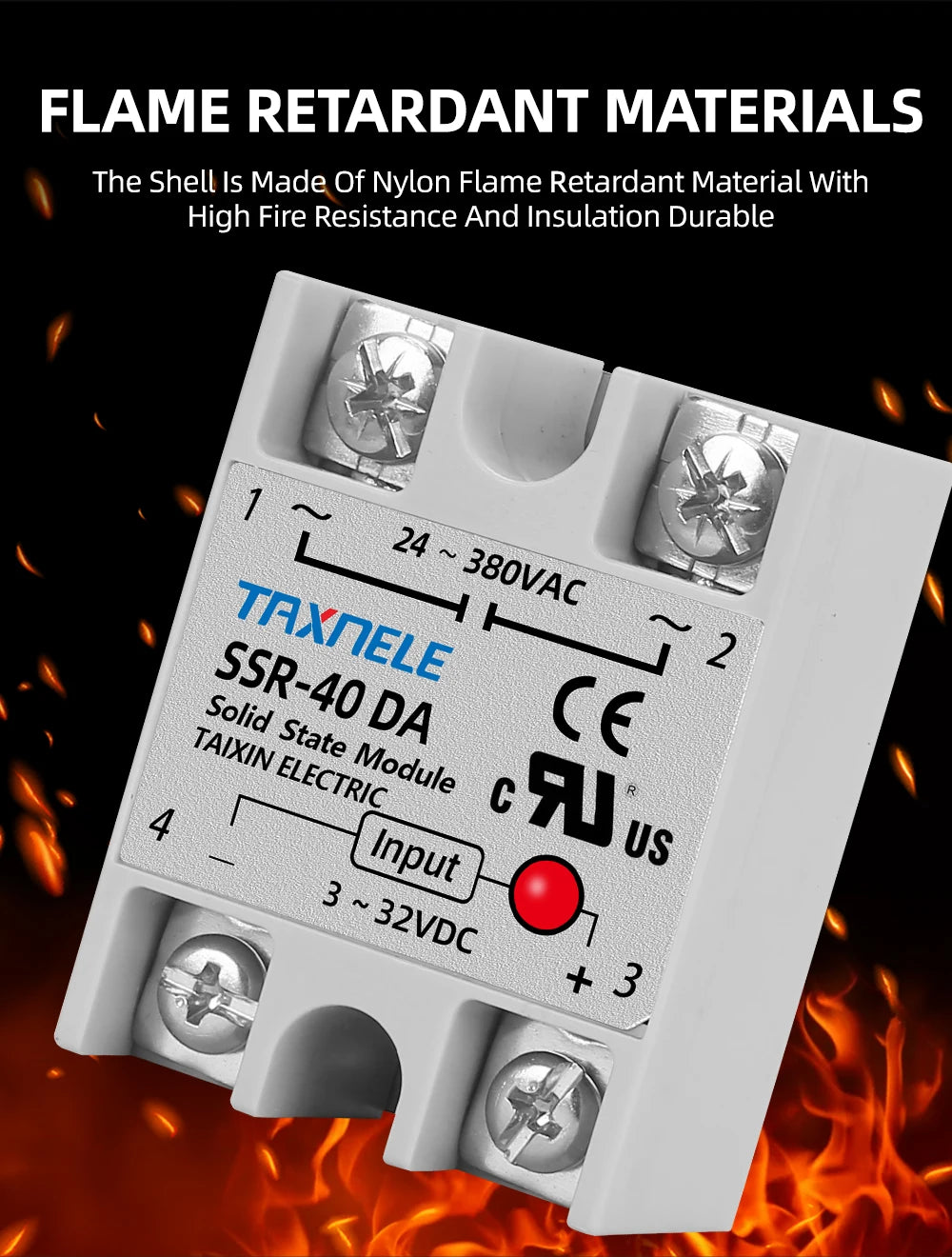 Single Phase Solid State Relay SSR-40DA SSR-25DA SSR-10DA DC To AC 3-32VDC Input 24-380VAC Output Solid State Relay