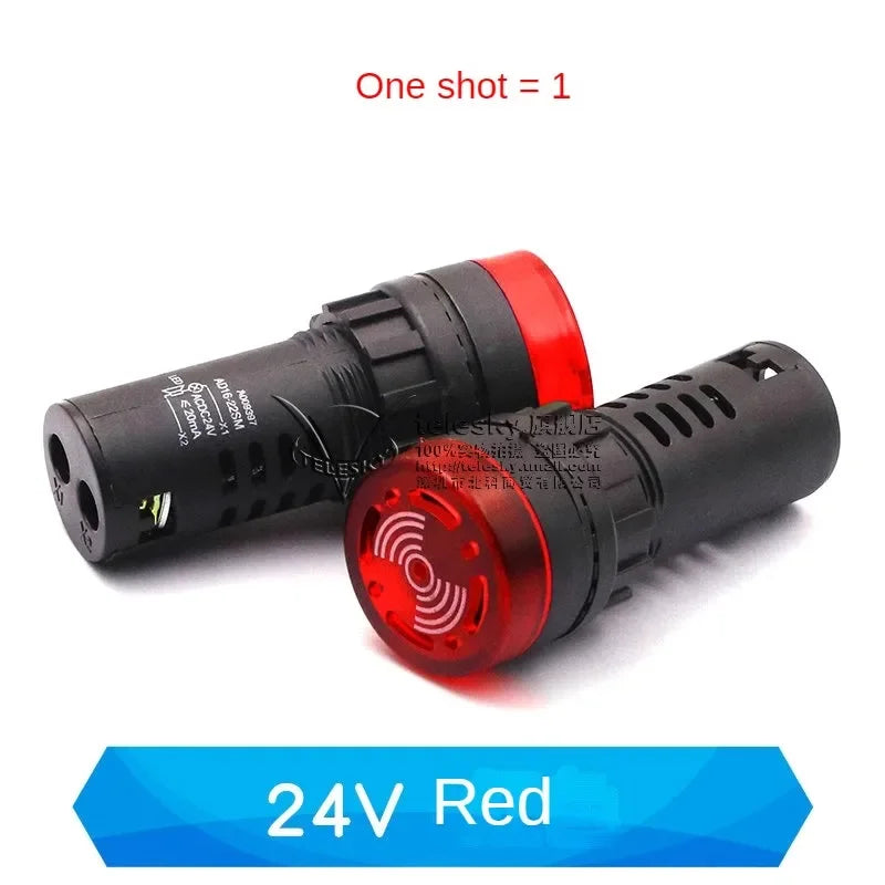 1PCS 12mm AD16-22SM 12V 24V 36V 48/110/220V Flash Signal Light Red LED Active Buzzer Beep Alarm Indicator Red Green Yellow Black