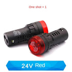 1PCS 12mm AD16-22SM 12V 24V 36V 48/110/220V Flash Signal Light Red LED Active Buzzer Beep Alarm Indicator Red Green Yellow Black