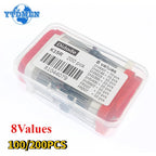 100-200pcs Rectifier Schottky Diode Kit 1N4007 1N4148 1N5408 1N5819 1N5822 1N4001 1N4004 1N5404 FR107 FR207 Fast Switching Diode