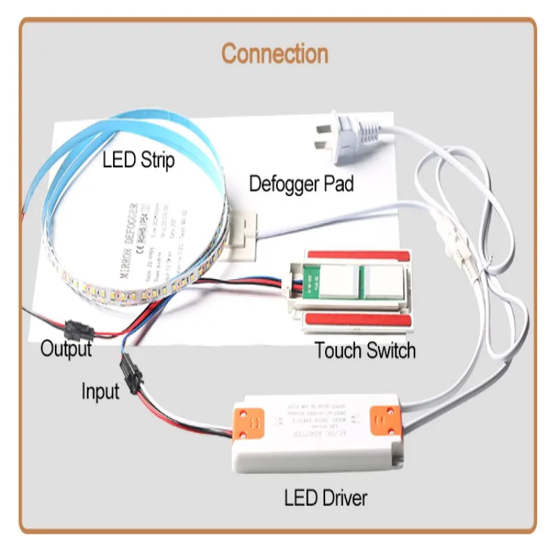 DC 12V 5A 60W LED Touch Dimmer Light Switch Touch Sensor For Mirror With Changing Dimmer Anti Fog
