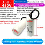 CBB60 Capacitor 450V AC Motor Run Capacitors 3/4/5/6/8/10/12/14/15/16/18/20/30/35/40/50/60/70UF for Washing Machine, Water Pump