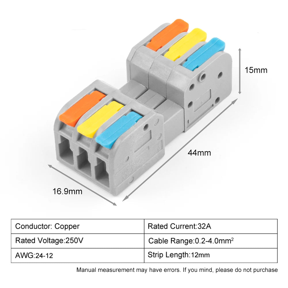 5PCS Male Female Docking Electrical Wire Connector Quick Universal Plug-in Type Butt Conductor Wiring Terminal Block With Lever