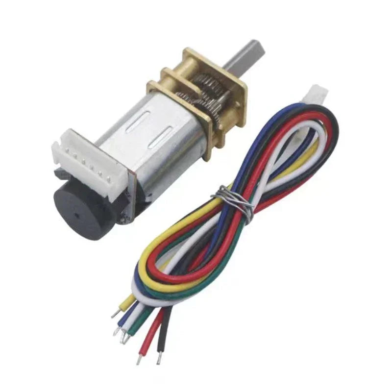 GA12 N20 Encoder DC 12V (6V 5V 3V) Mini Micro Metal Gear DC Motor with Gearwheel High Torque 30-4000RPM 7PPR Hall Sensor Encoder