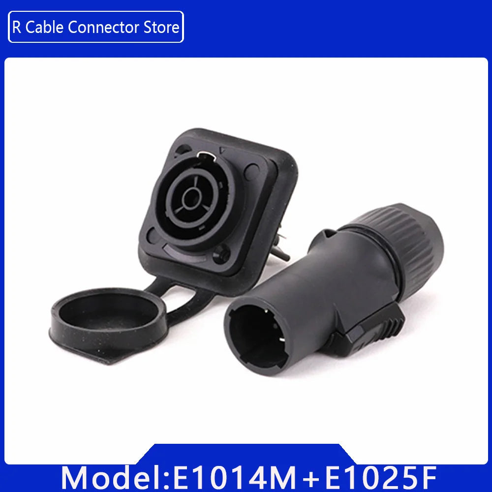 2pcs 3Pins Waterproof IP65 True Locking Powercon Male Plug Jack Power Female Sockets Chassis Wire Connectors