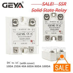 Big Sale GEYA Single Phase Solid State Relay SSR 40DA/60DA/80DA/100DA DC control AC with Pastic Cover 100A SSR DA
