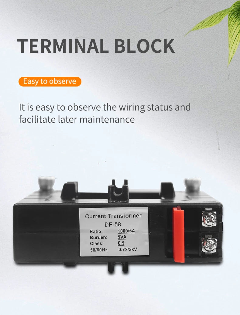 DP58 Current Transformer 50*80mm 400 600 800 1000 2000 5A Open Square Hole Split Core Current Transformer