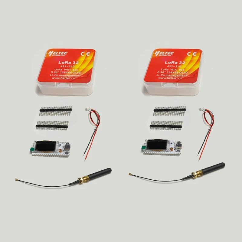 2PCS IOT 433-510 868MHz-928MHz SX1276 ESP32 LoRa 0.96 Inch Blue OLED Display  WIFI Lora 32 V3 Development Board for Arduino 2PCS