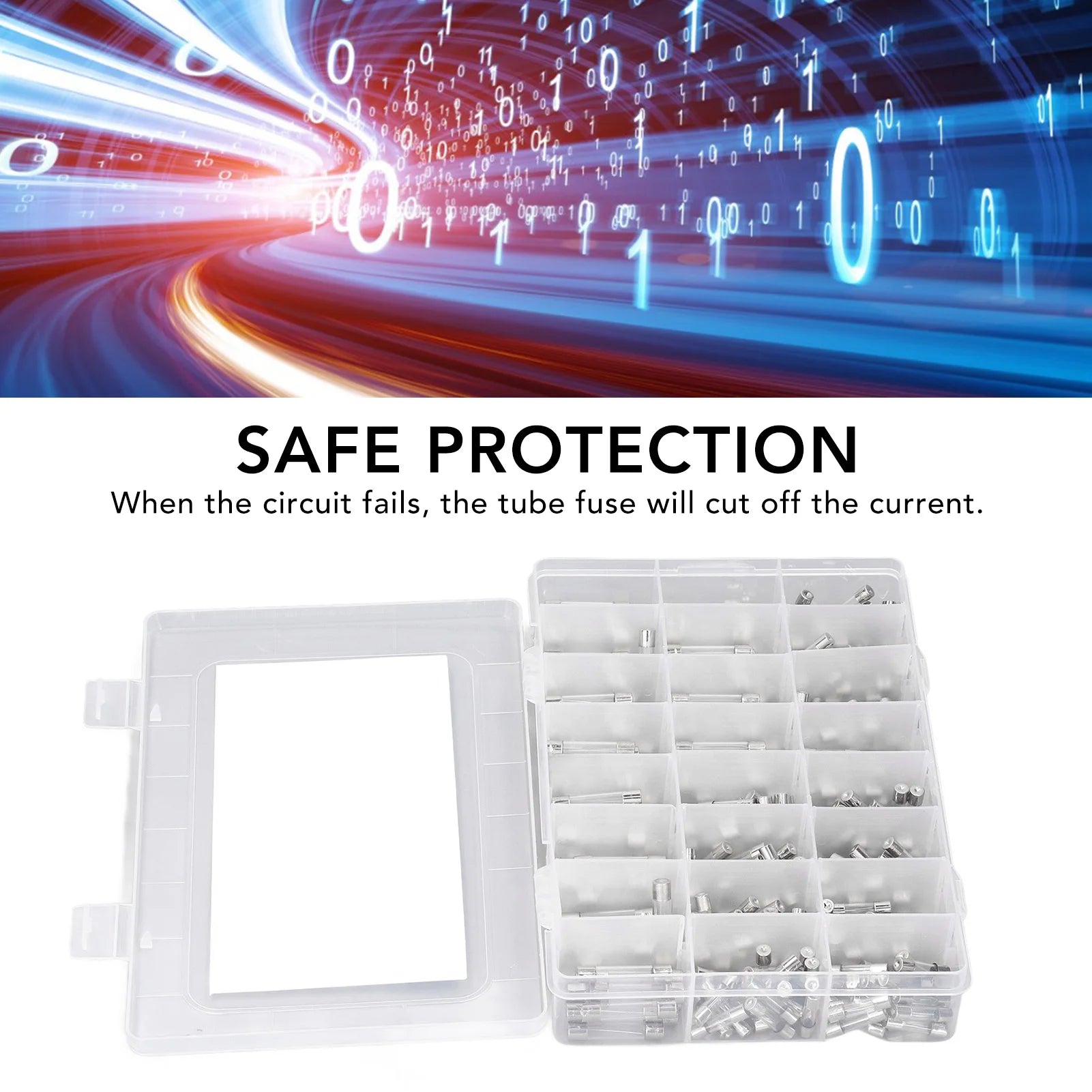 360Pcs/box Glass Fuse Tube 0.25A‑20A 24 Types 6x30mm 5x20mm Assortment Set Kit for Circuit Protection