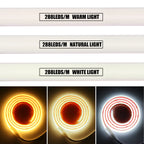 220V Dimmable COB LED Neon Strip Light 288Leds/M IP67 With Switch/Dimmer EU Plug Flexible Adhesive Tape for Home Garden Lighting