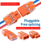 10PCS CMK 642 Quick Lever Wire Connectors 2 In and 2 Out for Compact Plug In Male Female Terminals Blocks Home Wiring 0.2-2.5mm²