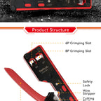 TOPLIA Vertical Network RJ45 Crimping Tool Kit Ethernet Crimp Tool Cable Crimper for RJ11/RJ12 Standard, RJ45 Pass Through