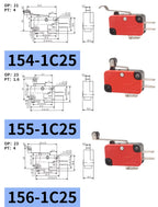 10Pcs Hinge Roller Lever Arm SPDT 1NO 1NC Snap Action Micro Switch,250W ~1500W optional.Lead Limit Switch
