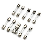 100pcs 5x20mm Glass Fuse Assortment Kit 0.25A to 20A Fast-Acting Fuses for Electronics Amplifier Power Supply Protection