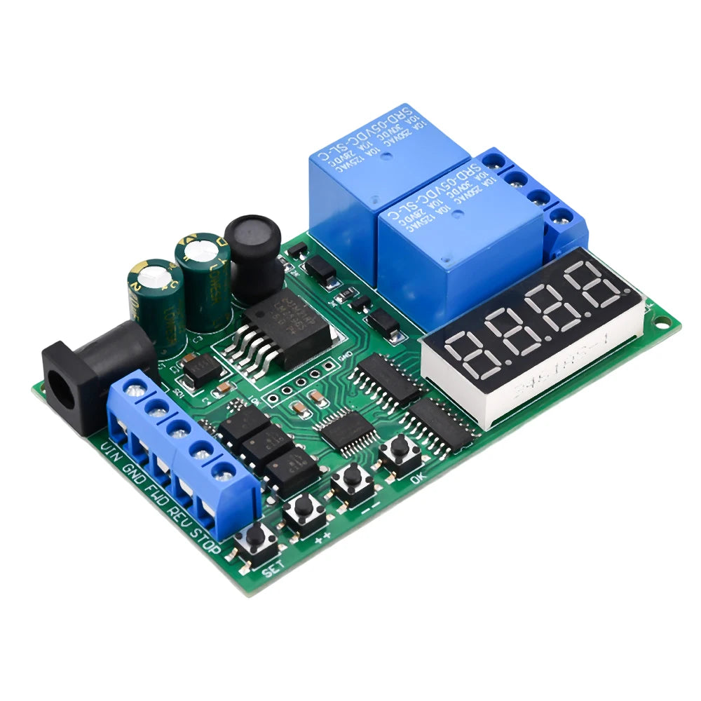 IO53A02 5-24V IO56D02 DC12V 24V Cycle Delay Relay Adjustable Time Control Switch Motor Forward Reverse Controller Time Relay