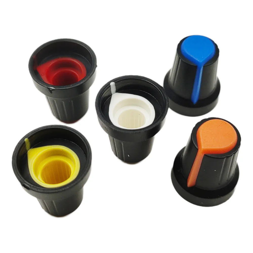 25PCS WH148 Potentiometer Knob Cap 15X17mm 6mm Shaft Hole AG2 for Encoder, Electric Guitar Speaker Mixing Board