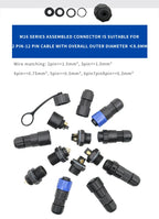 Waterproof M16 2 3 4 5Pin 6 7 8 9 Pin Cable Connector Outdoor IP68 Screw/Welding Male Female Wire Power Aviation Plug Connector