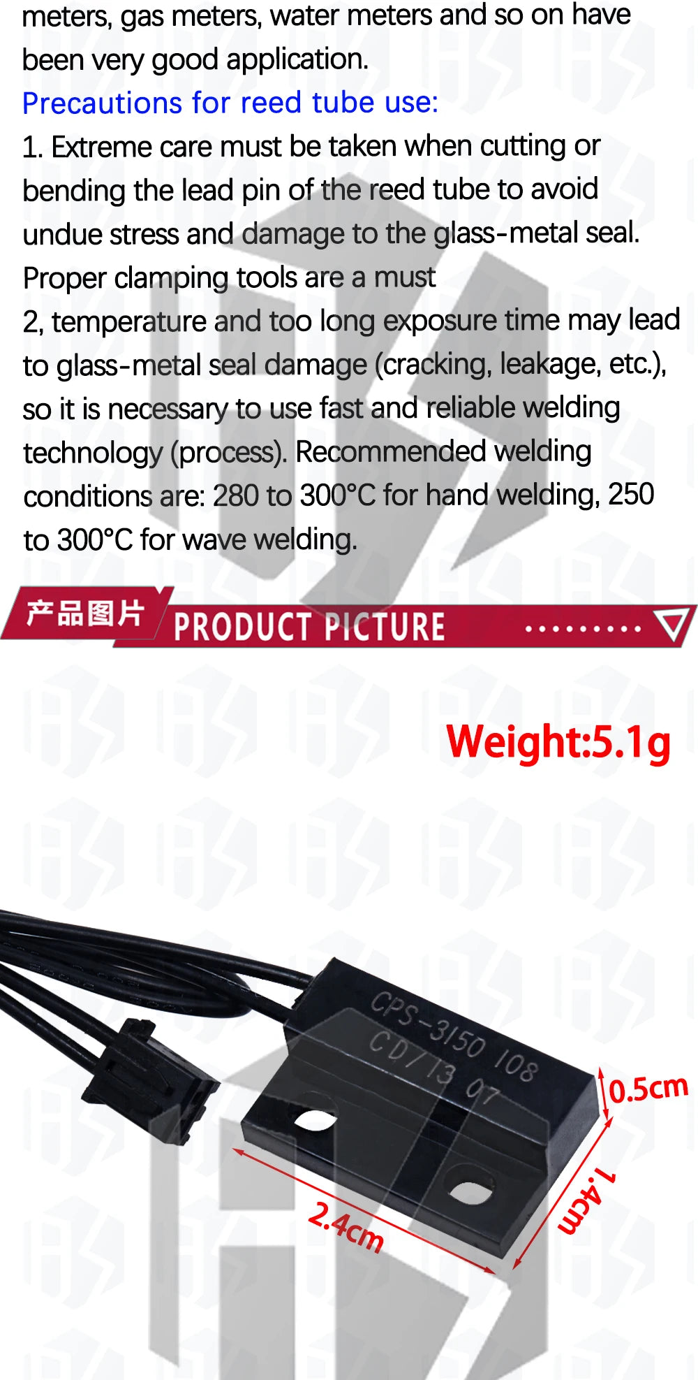 1~10PCS EGBO Normally Open Proximity Magnetic Sensor Reed Switch Magnet Switch PS-3150 Perfect
