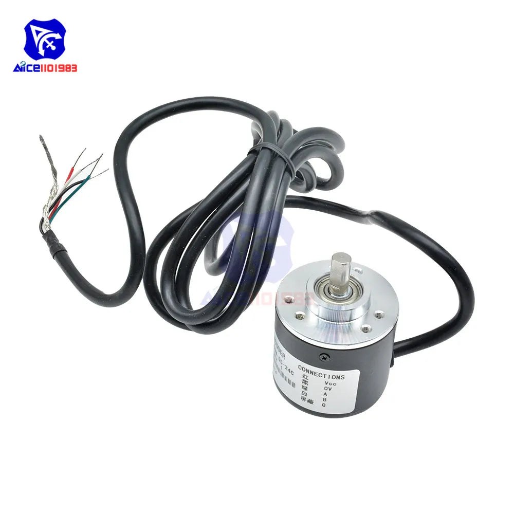 diymore Encoder 360 P/R / 600 P/R Photoelectric Incremental Rotary 5-24V AB Two Phases 6mm Shaft