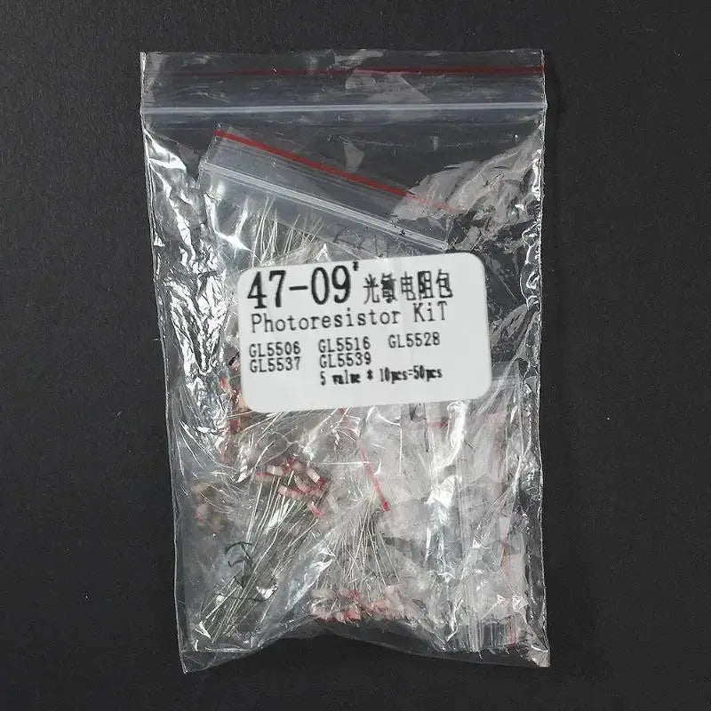 50PCS Photo Light Sensitive Resistor GL5506 GL5516 GL5528 GL5537 GL5539 Photoresistor Kit Photoconductive Resistance