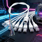 RJ45 8 Pin Female Socket Network Camera Waterproof Pigtail Terminal Block 1.25 Single-end Network Port Cable Tp12v Poe Connector