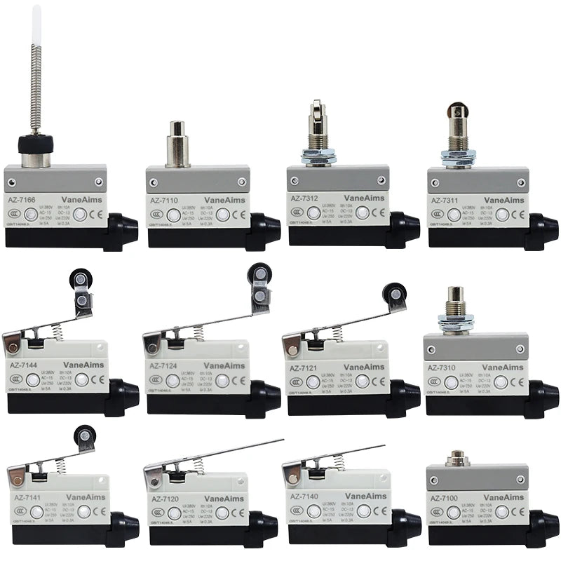 Waterproof AZ Micro Limit switch 10A 250V AZ-7312 AZ-7311 AZ-7121 AZ-7120 Small Roller Lever Travel Switch without fixation