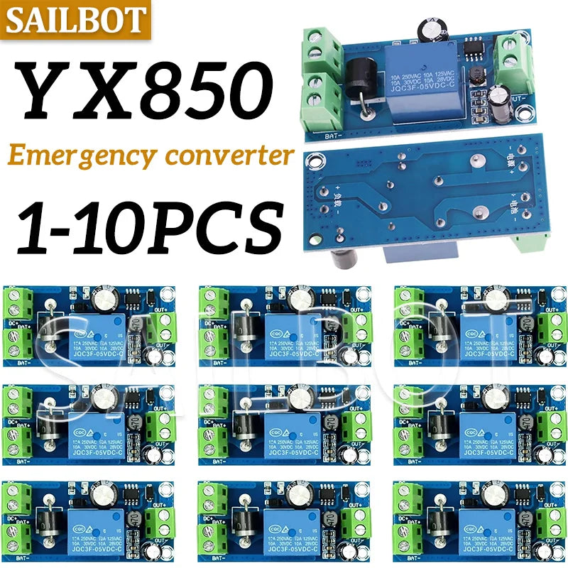 1-10PCS YX850 Power failure automatic switching standby battery lithium battery module DC 5V-48V universal emergency converter