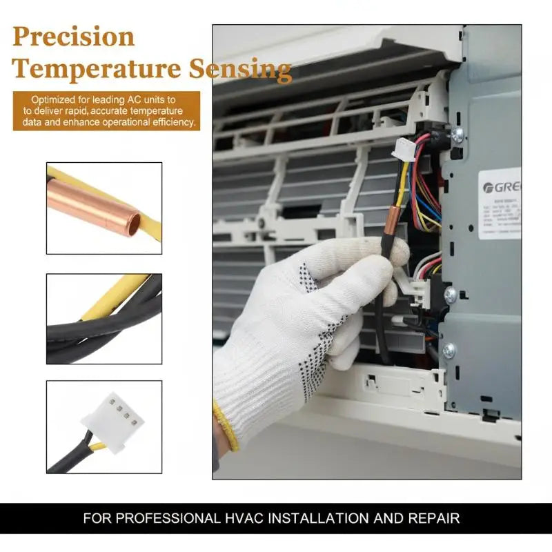 Gree Air Conditioner Temperature Sensor Double Probe 47cm Copper Tube & Rubber Air Probe Thermistor Replacement Parts