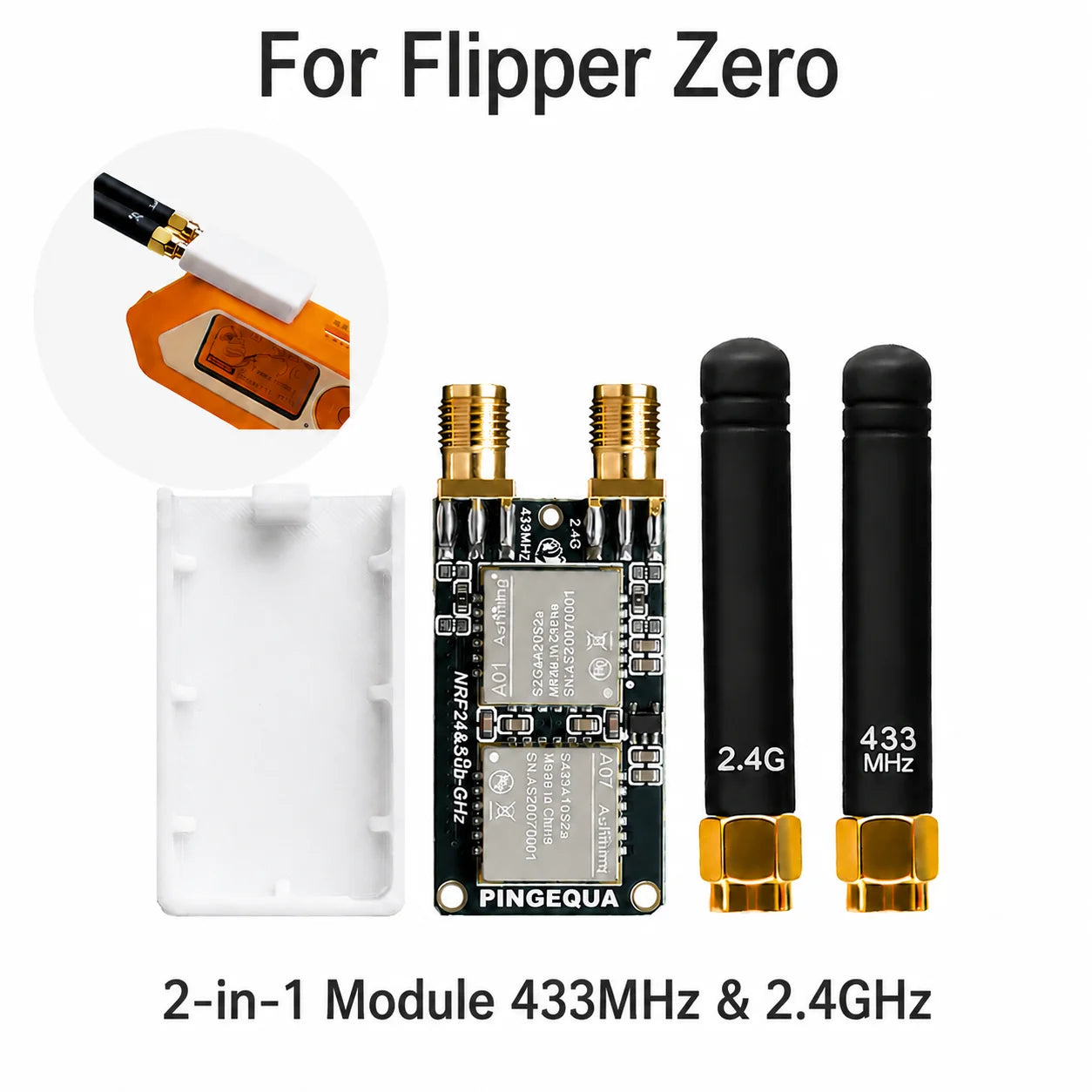 NRF24L01 CC1101 RF Module for Flipper Zero,  433MHz & 2.4G Board, PINGEQUA RF Lab, Open Source App, Plug and Play GPIO Module